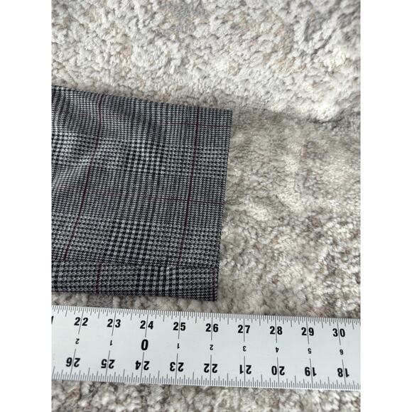 A New Day Size M Houndstooth Flat Front Straight Leg Pants Gray Elastic Waist - Picture 6 of 10